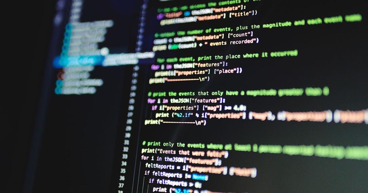 Lines of colorful programming code on a computer monitor