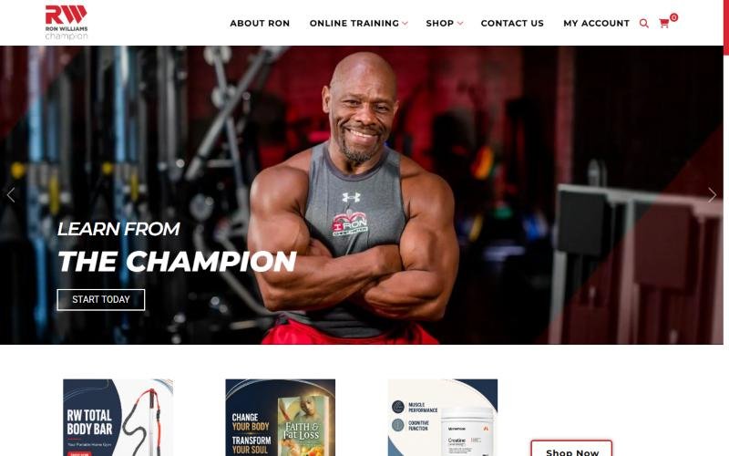 Ron Williams Champion website homepage